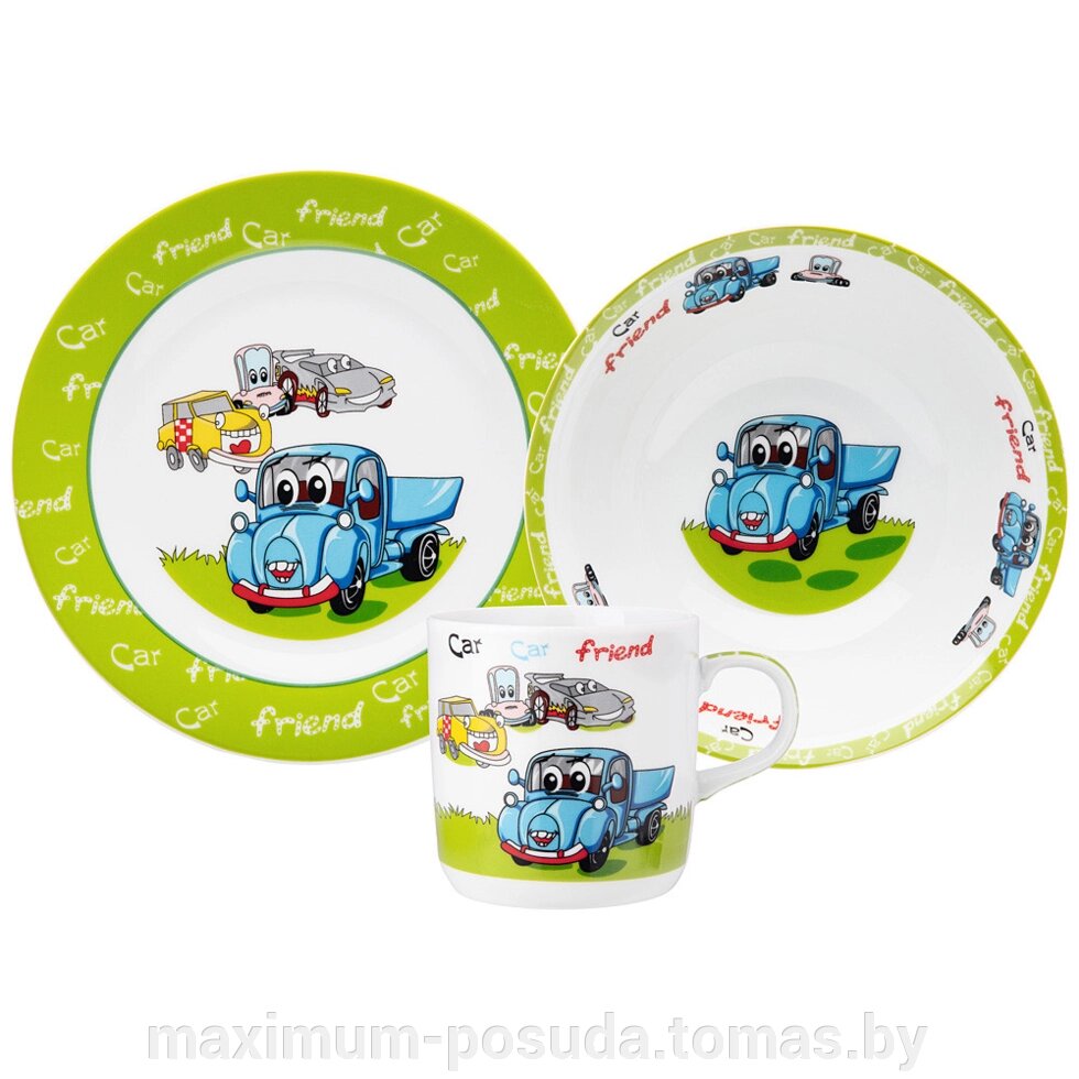 Набор детской посуды LEFARD 3 пр Машинки от компании MAXIMUM-POSUDA - фото 1