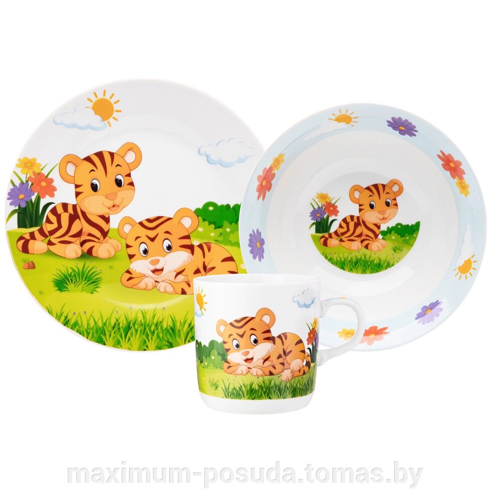 Набор детской посуды LEFARD 3 пр Тигрята от компании MAXIMUM-POSUDA - фото 1