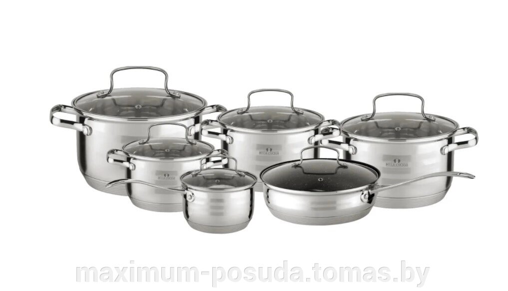 Набор кастрюль с крышками Bella Cucina, нержавеющая сталь,  BC-20336 предметов от компании MAXIMUM-POSUDA - фото 1