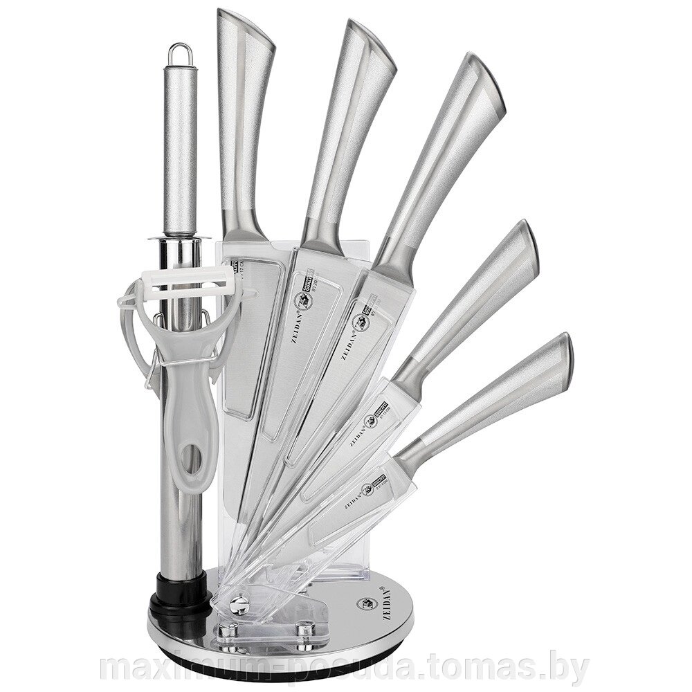 Набор ножей  из нержавеющей стали  9 предметов  ZEIDAN Z-3123 от компании MAXIMUM-POSUDA - фото 1