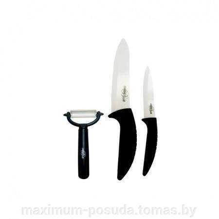 Набор ножей керамических 3 предмета белые BS - 9013 от компании MAXIMUM-POSUDA - фото 1