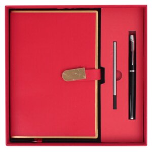 Набор подарочный (ежедневник недатир. А5 с магнитной застежкой + ручка) красного цвета DV-14225-1