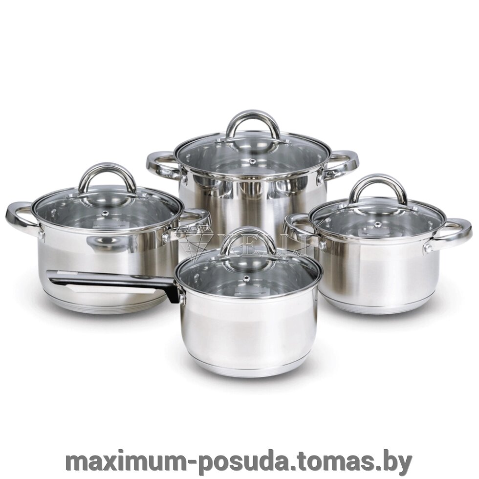 Набор посуды из нержавеющей стали Kelli (8 предметов), 4266 от компании MAXIMUM-POSUDA - фото 1