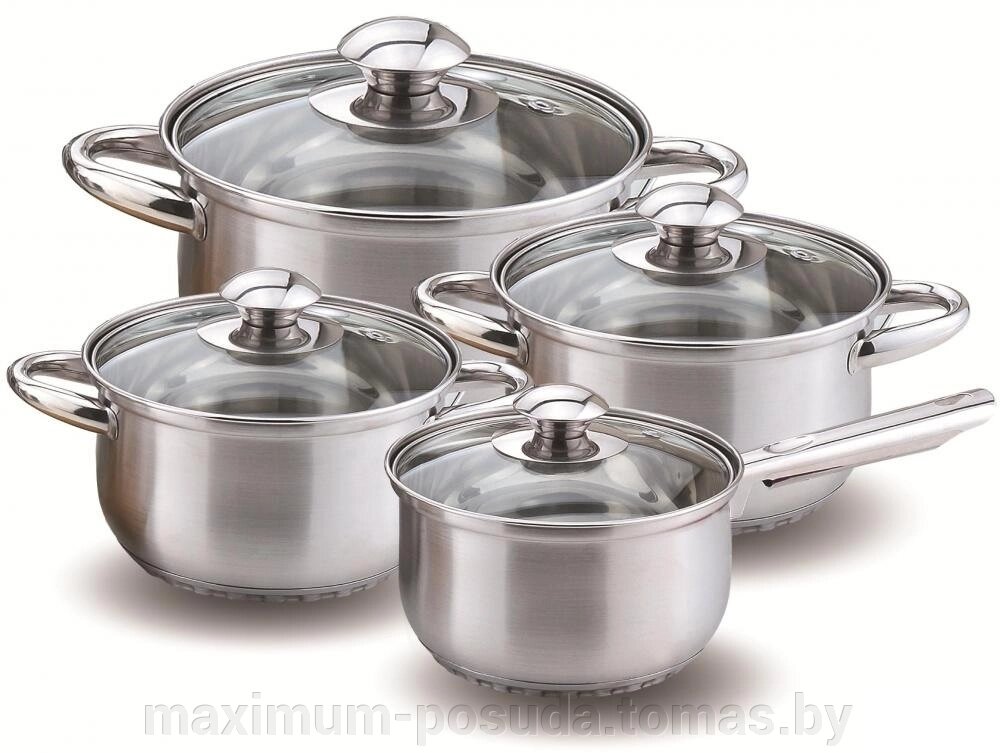 Набор посуды из нержавеющей стали Kelli (8 предметов) KL-4202 от компании MAXIMUM-POSUDA - фото 1