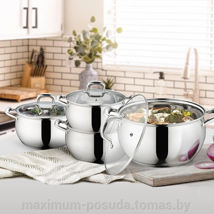 Набор посуды из нержавеющей стали Maestro  MR-3515-8 от компании MAXIMUM-POSUDA - фото 1