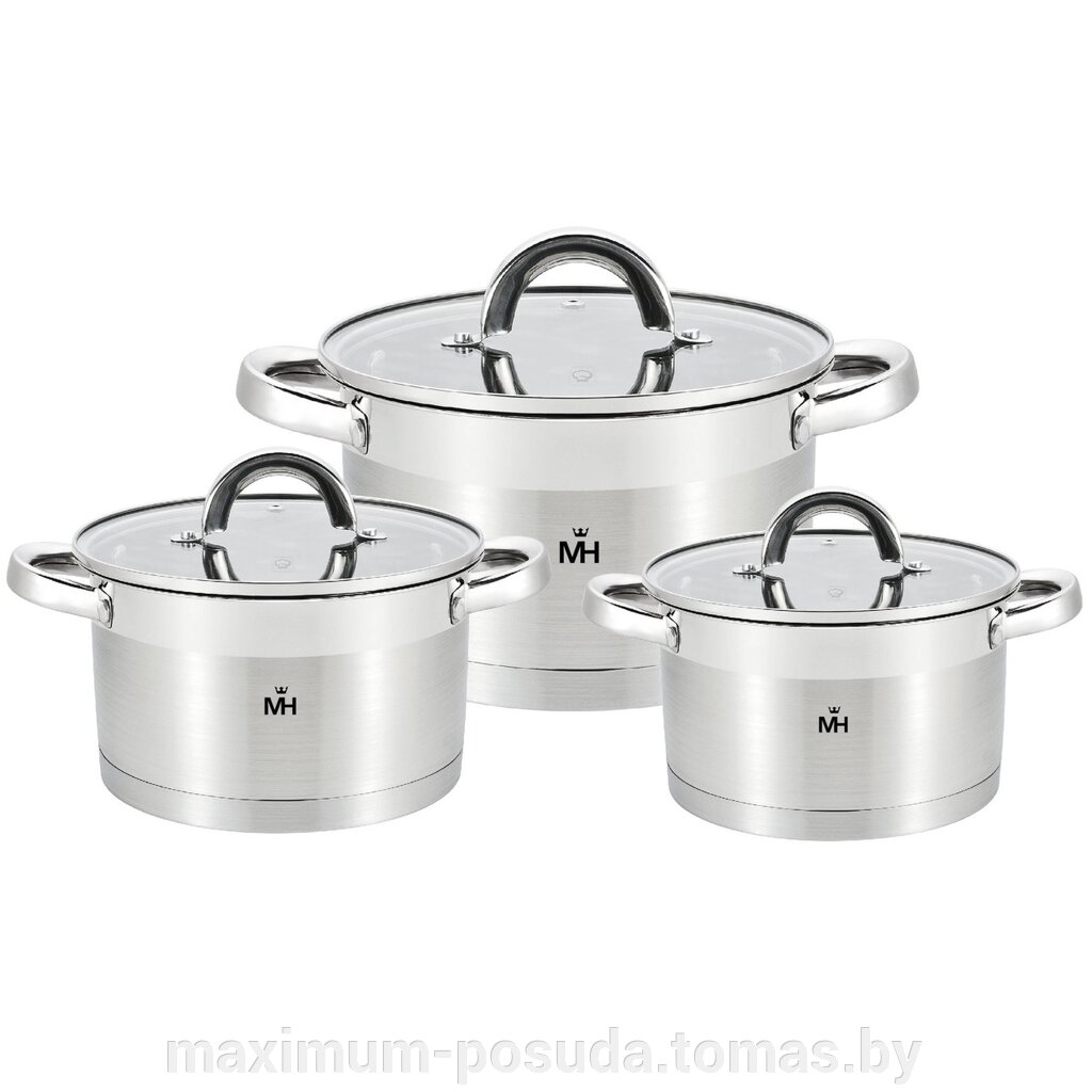 Набор посуды «MercuryHaus», MC — 1697 Turno 6 предметов 1,8/2,4/3,3л 16/18/20 см от компании MAXIMUM-POSUDA - фото 1