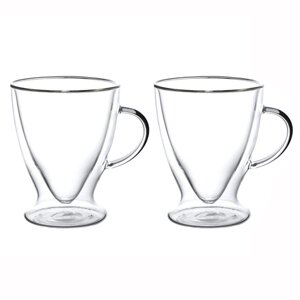 Набор стеклянных чашек 2 шт. 300 мл Kamille с двойными стенками KM 9005