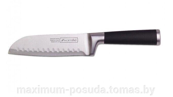 Нож  из нержавеющей стали Сантоку Kamille KM-5192 от компании MAXIMUM-POSUDA - фото 1