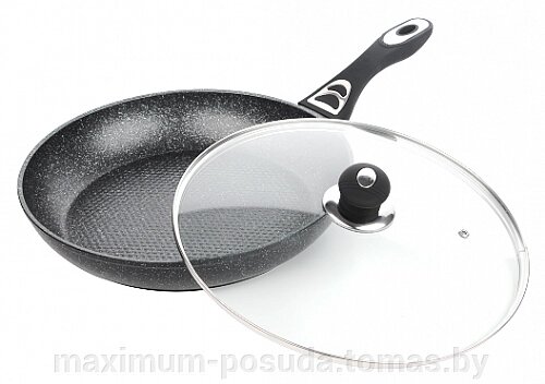 Сковорода   24см с мраморным покрытием с крышкой BK-3767 от компании MAXIMUM-POSUDA - фото 1