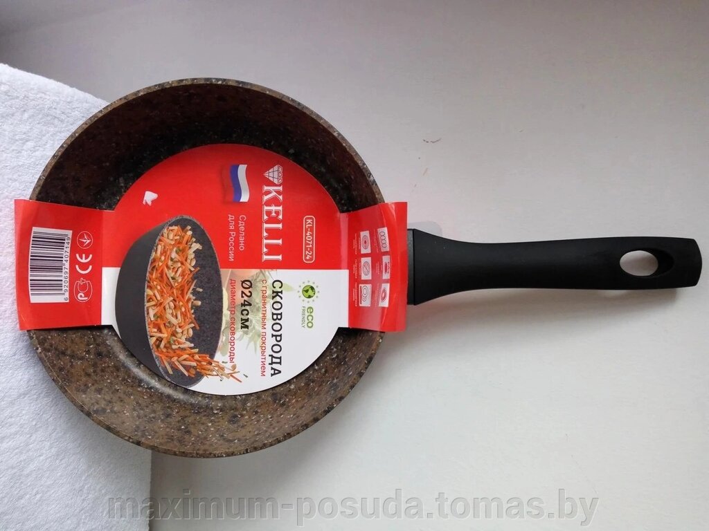 Сковорода с гранитным покрытием Kelli, KL 4071 -24см от компании MAXIMUM-POSUDA - фото 1
