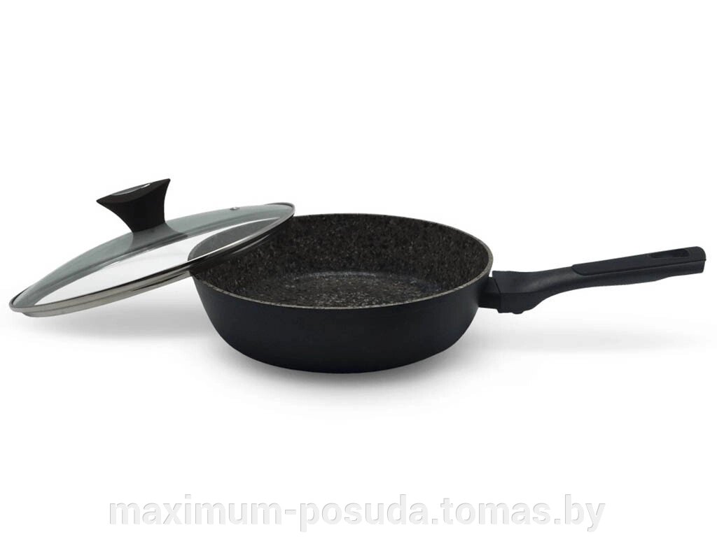 Сковорода с гранитным покрытием с крышкой 24 см KL 4072-24 от компании MAXIMUM-POSUDA - фото 1