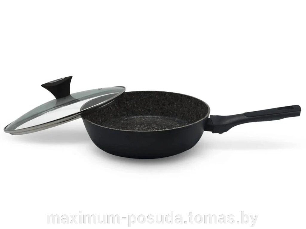 Сковорода с гранитным покрытием с крышкой KL 4072-22 см от компании MAXIMUM-POSUDA - фото 1