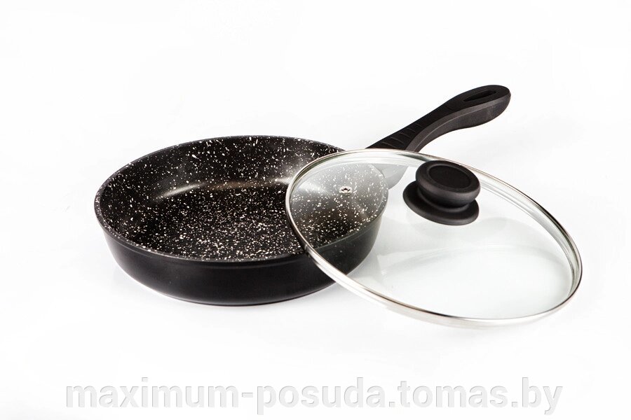 Сковорода с крышкой 24 см, мраморное покрытие, Hoffmann HM-9824 от компании MAXIMUM-POSUDA - фото 1