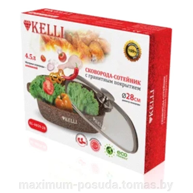 Сковорода-сотейник KELLI 28 см с гранитным покрытием 4.5л KL   4059-28 от компании MAXIMUM-POSUDA - фото 1