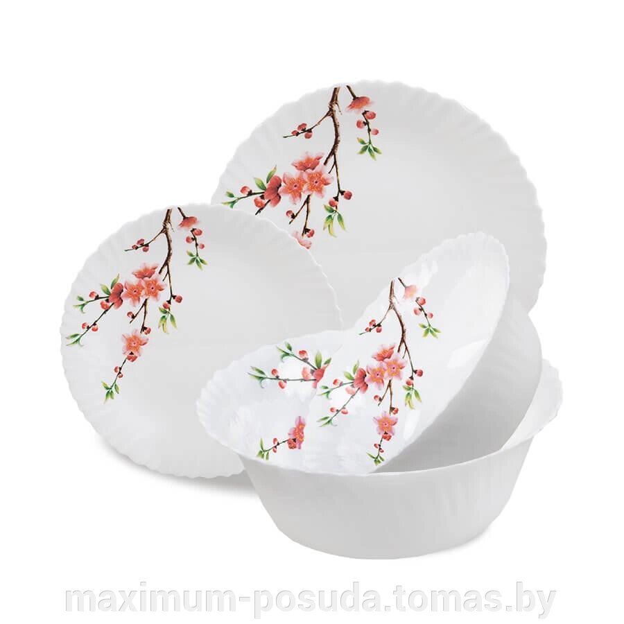 Столовый набор  посуды 19 предметный “Sakura” MR-30067-19S от компании MAXIMUM-POSUDA - фото 1