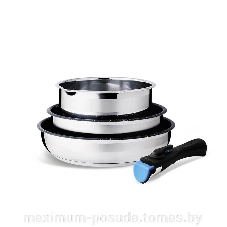 Универсальный 4 предметный набор посуды 2 сковороды и кастрюля   MR-3529-4 от компании MAXIMUM-POSUDA - фото 1