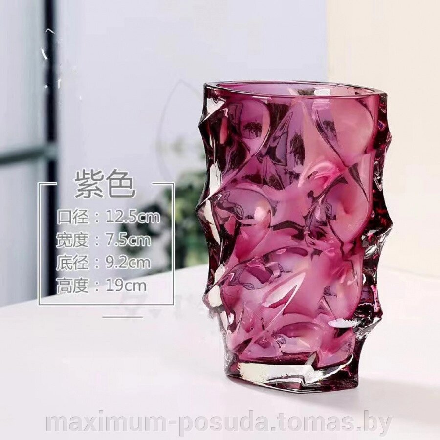 Ваза фиолетовая ХА-028-3 12.5*7.5*9.2*19 от компании MAXIMUM-POSUDA - фото 1
