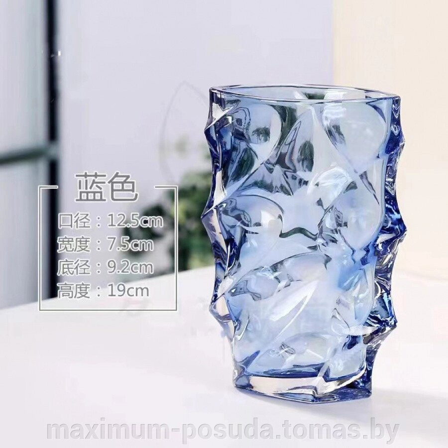 Ваза стеклянная  ХА-028-4 12.5*7.5*9.2*19 от компании MAXIMUM-POSUDA - фото 1
