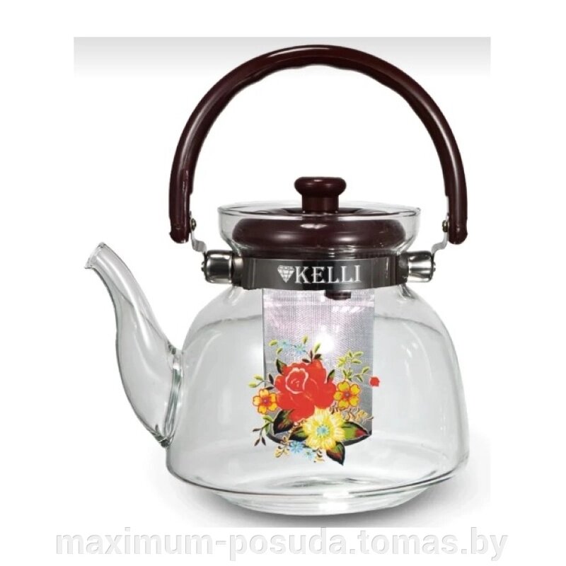 Заварочный чайник  жаропрочное стекло1,8л KL 3003 от компании MAXIMUM-POSUDA - фото 1