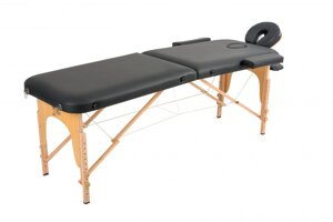 Массажный стол Atlas Sport складной 2-с 60 см деревянный + сумка в подарок (чёрный)