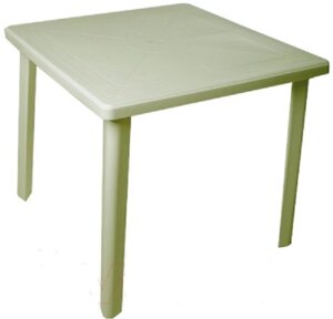 Пластиковый стол для дачи квадратный (болотный)