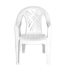 Пластиковый стул-кресло для дачи Престиж-2 белый