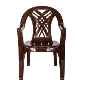 Пластиковый стул-кресло для дачи Престиж-2 шоколадный