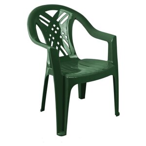 Пластиковый стул-кресло для дачи Престиж-2 темно-зеленый