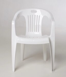 Пластиковый стул-кресло Комфорт-1 белый