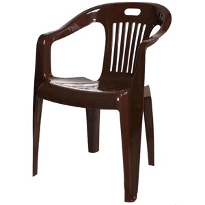 Пластиковый стул-кресло Комфорт-1 шоколад