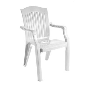 Пластиковый стул-кресло Премиум-1 белый