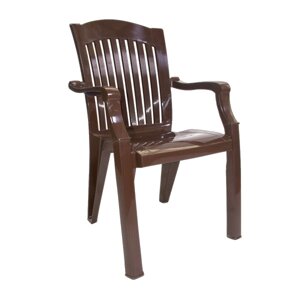 Пластиковый стул-кресло Премиум-1 шоколадный