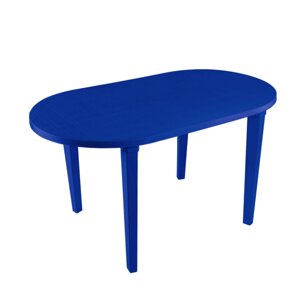Стол овальный пластиковый (синий)