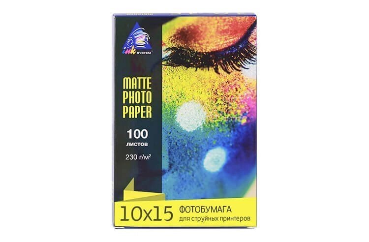 Матовая фотобумага Inksystem Matte Photo Paper 230g, 10x15, 100 листов - опт
