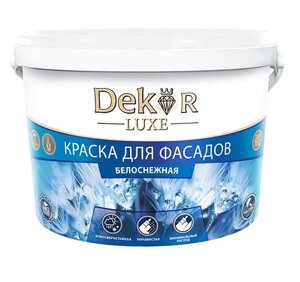 Краска ВД-АК 111 ГОСТ "DEKOR" для фасадов, белоснежная, 14 кг