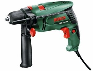 Дрель Bosch PSB 650 RE, БЗП + оснастка