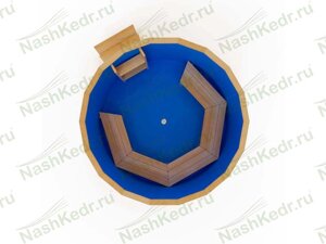 Купель круглая из кедра с пластиковой вставкой (h100/d100/4 см) (5356)