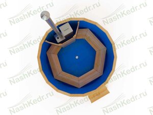 Купель круглая из кедра с пластиковой вставкой (h120/d180/4 см) (5359)