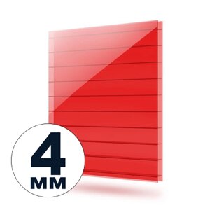 Поликарбонат сотовый 4 мм (красный)