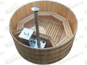 Японская баня Фурако круглая - кедровая с внутренней печью (120*d200*4 см) 320