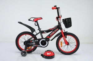 Детский велосипед Delta Sport 16 + шлем (красно-черный)
