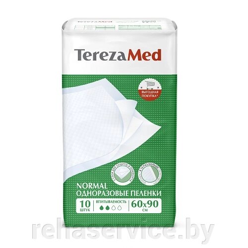 Пеленки TerezaMed Normal одноразовые 60x90 см, 10 шт от компании Магазин товаров для здоровья - Rehaservice - фото 1