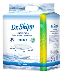 Пеленки гигиенические впитывающие Dr. Skipp Soft line 60х90 см. 30 шт.