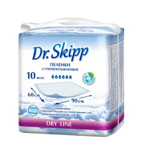 Пеленки гигиенические впитывающие Dr. Skipp Dry line 60х90 см. 10 шт.