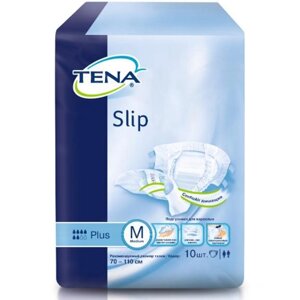 Подгузники для взрослых Tena Slip Plus Medium впитывающие 73-122 см (M), 10 шт