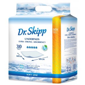 Пеленки гигиенические впитывающие Dr. Skipp Soft line 60 х 60 см. 30 шт.