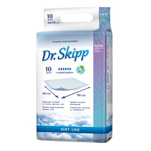 Пеленки гигиенические впитывающие Dr. Skipp Soft line 60х90 см. 10 шт.
