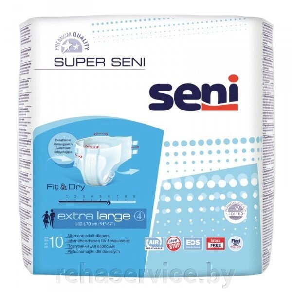 Подгузники для взрослых Super Seni Air Extra Large, 10 шт. от компании Магазин товаров для здоровья - Rehaservice - фото 1