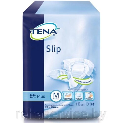 Подгузники для взрослых Tena Slip Plus Medium впитывающие 73-122 см (M), 10 шт от компании Магазин товаров для здоровья - Rehaservice - фото 1