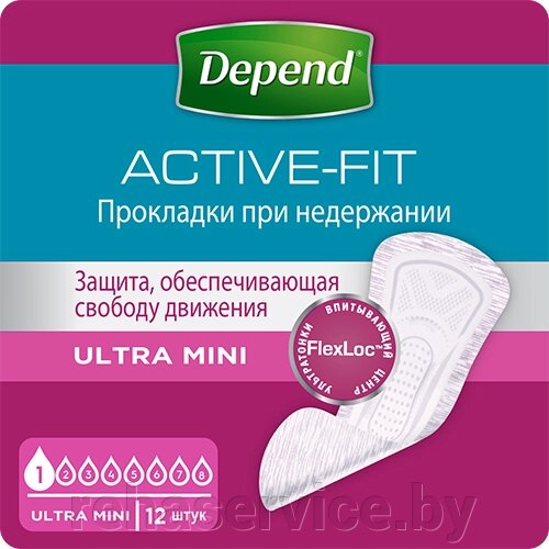 Прокладки Depend Ultra Mini для женщин, 12 шт от компании Магазин товаров для здоровья - Rehaservice - фото 1